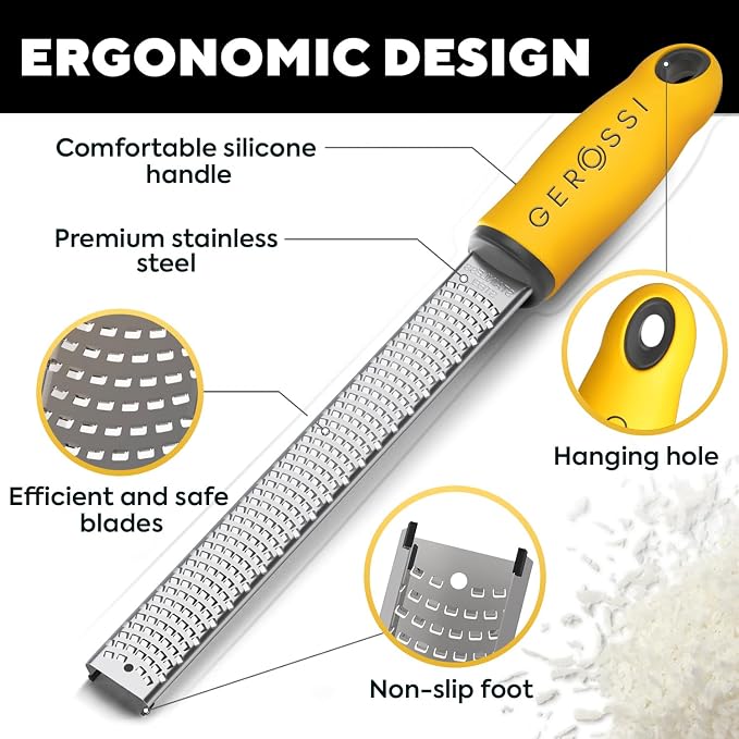 Stainless Steel Cheese and Citrus Zester Grater w/Extra Sharp Blade - Image 4