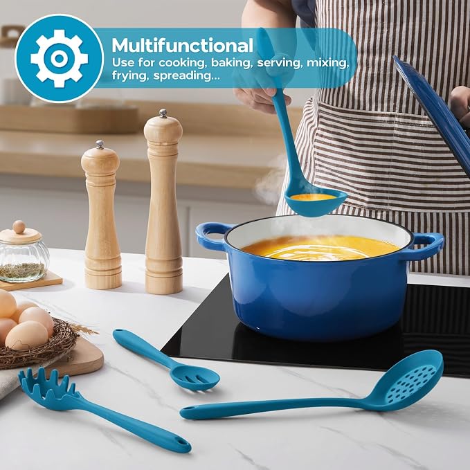 Onader Silicone Cooking Kitchen Utensils Set of 6, Non Toxic & Dishwasher Safe - Image 8