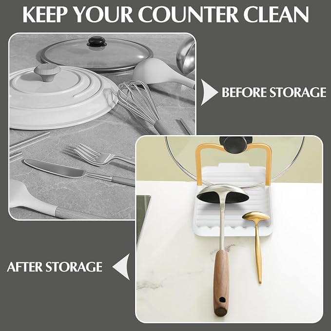 Ysks'hf spoon holder and pot lid holder，stainless steel，Kitchen Utensil Rest - Image 5