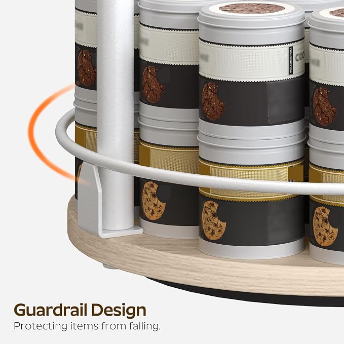 YATINEY Lazy Susan Organizer, Rotating Spice Rack, 2 Tier Spice Turntable - Image 4