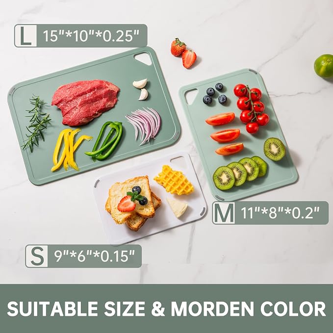 THETCHRY Plastic Cutting Board Set of 3-Cutting Boards - Image 4