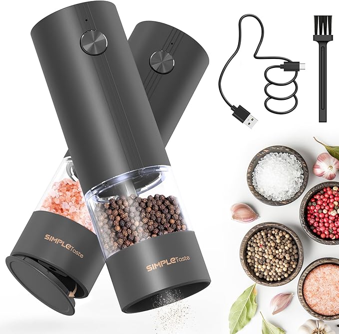 SIMPLETASTE Electric Salt and Pepper Grinder Set by SIMPLETaste