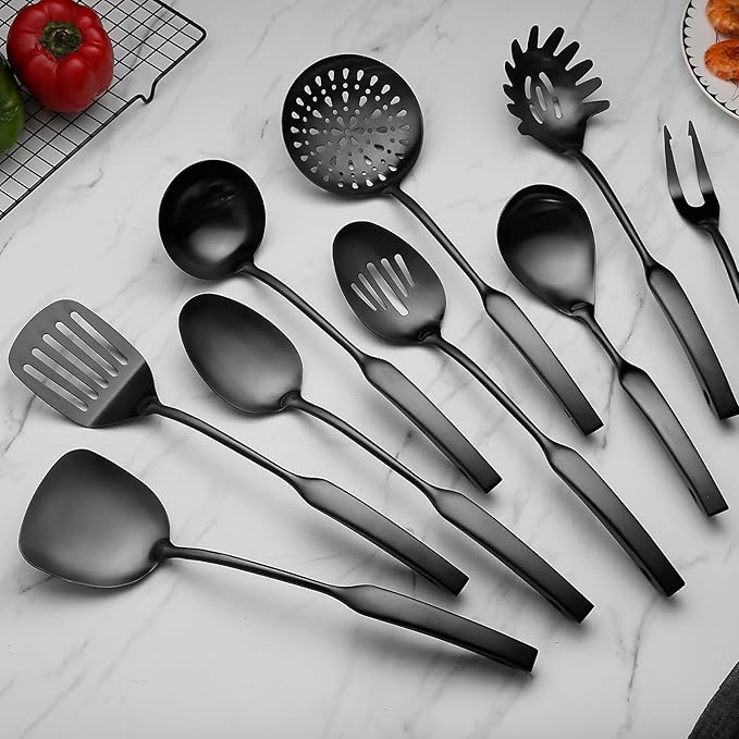 9PCS Silverware Set for 304 Stainless Steel Kitchen Utensils Set Cooking - Image 6
