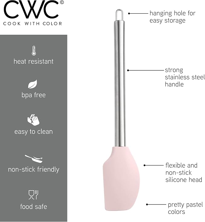COOK WITH COLOR Silicone Cooking Utensils, Kitchen Utensil Set, Cooking Utensils - Image 7
