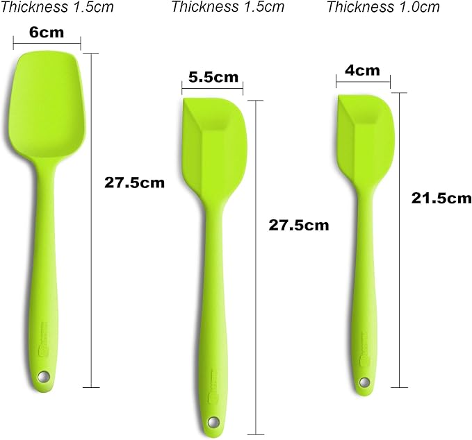 Silicone Spatula 3‑Piece Set Heat Resistant 600°F Non‑Stick Rubber Spatulas - Image 2