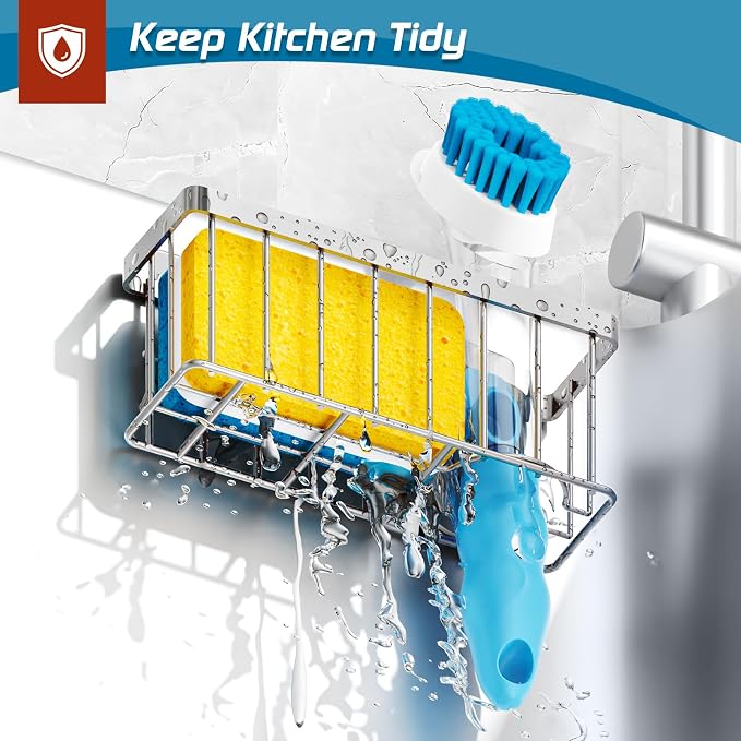 MURLONG Sponge Holder for Kitchen Sink, Sink Caddy Organizer - Image 4
