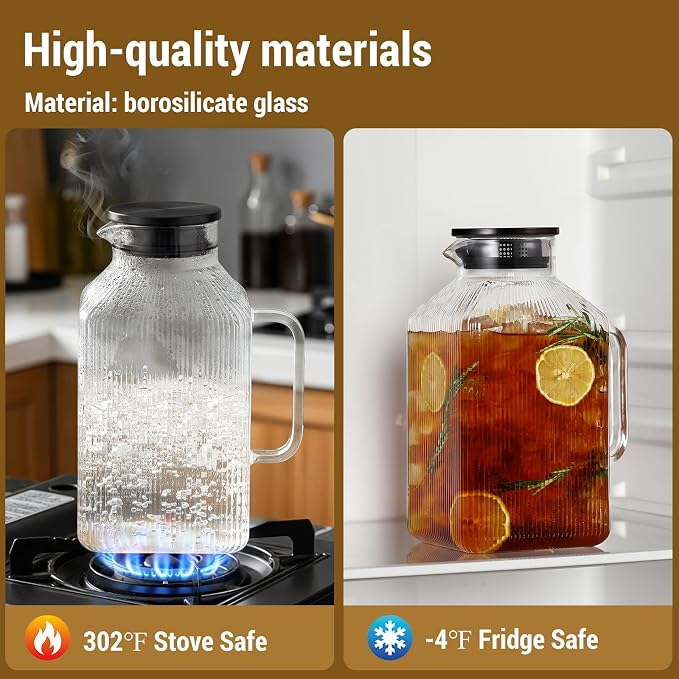 1 Gallon Square Glass Pitcher - Image 4