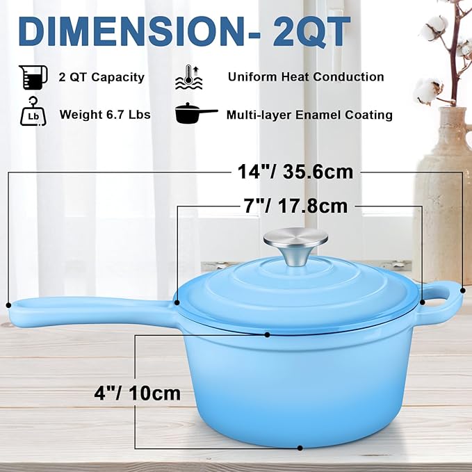 Enameled Cast Iron Sauce Pan - Image 2