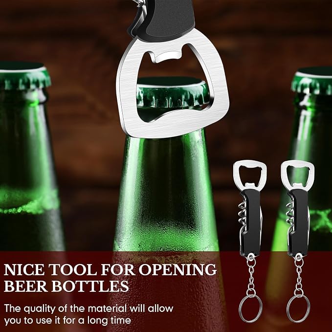 Ziliny 24 Pcs Bottle Opener Keychain Bulk Wine Bottle Beer Opener Keychain - Image 5
