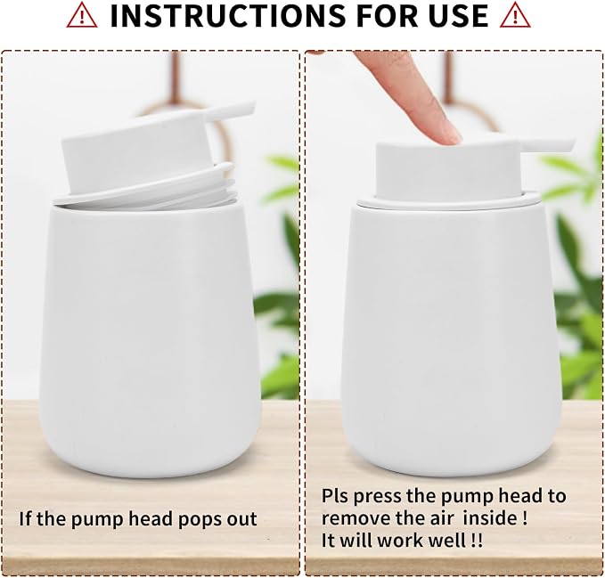 Soap Dispenser Ceramic with Easy-to-Press Pump Hand Lotion Liquid Dispenser - Image 8