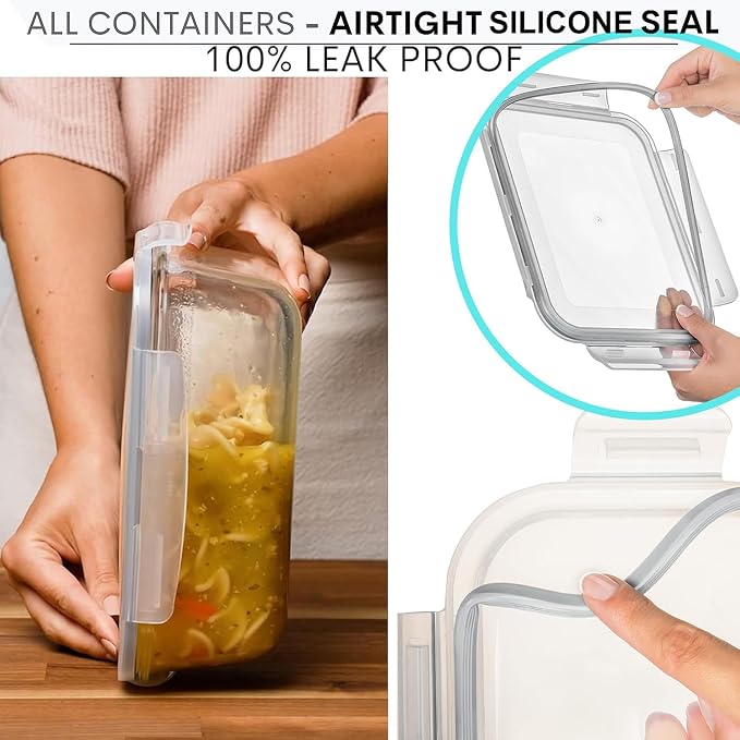 Razab 4 Pc Airtight Large Glass Food Storage Containers - Image 5