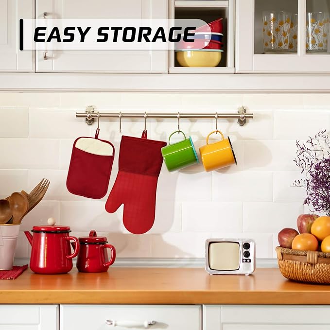 HOMWE Silicone Oven Mitts and Pot Holders - Image 7