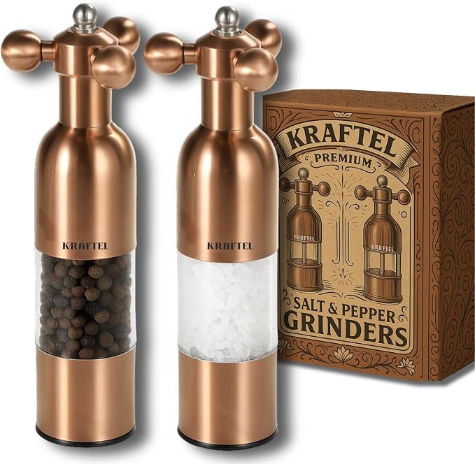 Premium 8" Salt and Pepper Grinder 2PK. Large Peppermill by Unknown