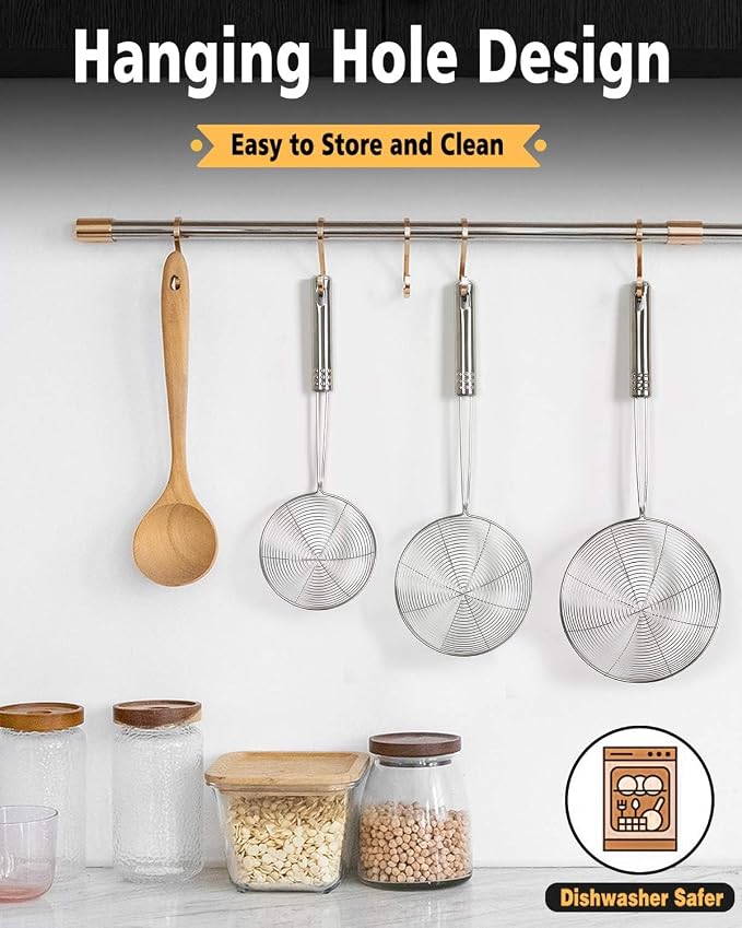 Enhanced Version Stainless Steel Spider Strainer Skimmer Ladle, Pasta Strainer - Image 6