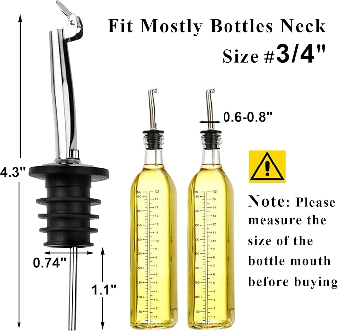 4 Pack Oil Pourerswith Flip Top, Olive Oil Dispenser Spout, Oil Spout Liquor - Image 4