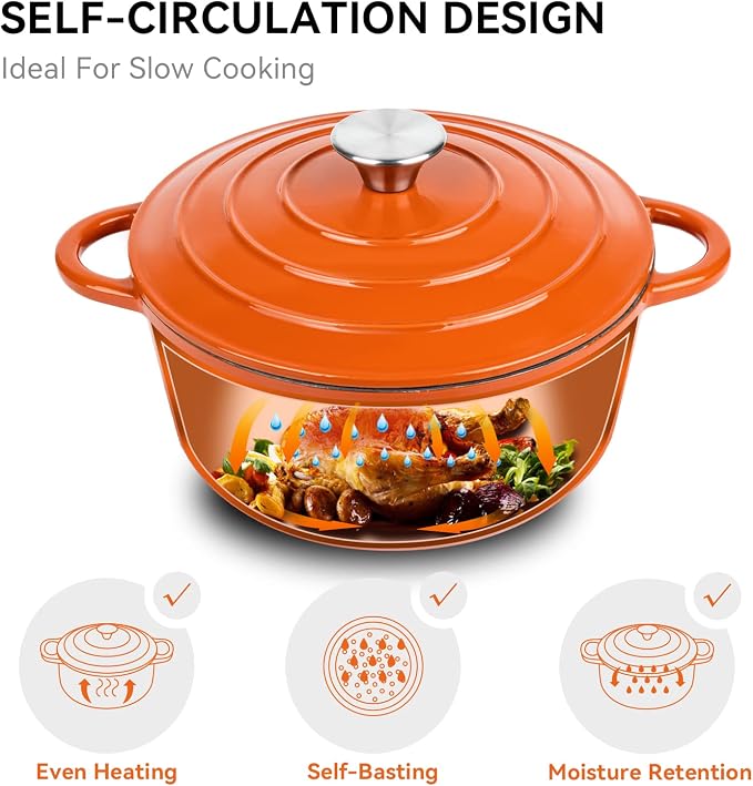 Miereirl 4.5 Quart Enameled Dutch Oven Pot - Image 5