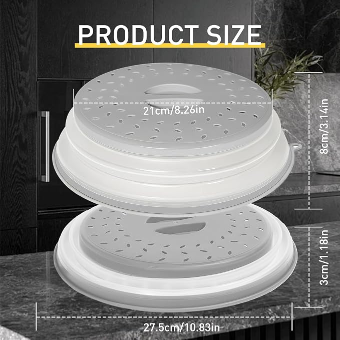 CasaCulina Collapsible Microwave Splatter Cover, Vented Microwave Lid - Image 2