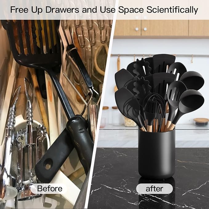 LATCHHOOK Black Kitchen Utensil Holder - Image 5