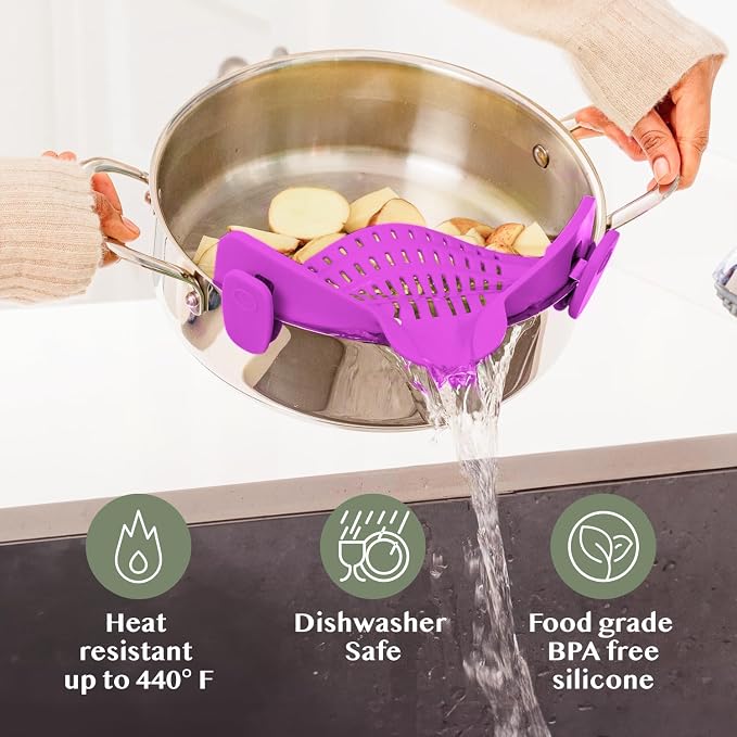 Kitchen Gizmo Snap N Strain Pot and Pasta Strainer - Image 5