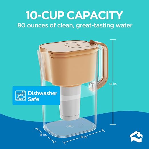 HOMEWATER 10-Cup Pitcher Filter – BPA-Free, High-Capacity 2.4L Pitcher - Image 6