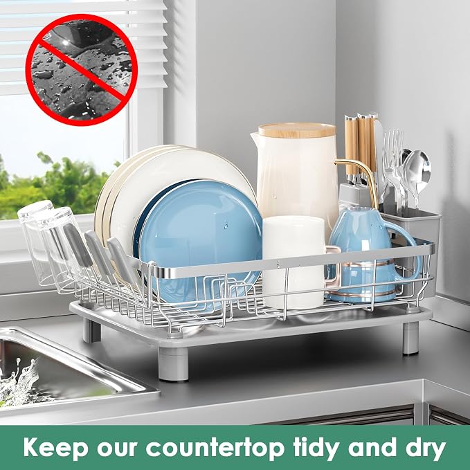 MOUKABAL Dish Drying Rack, Dish Rack, Stainless Steel Dish Racks - Image 7