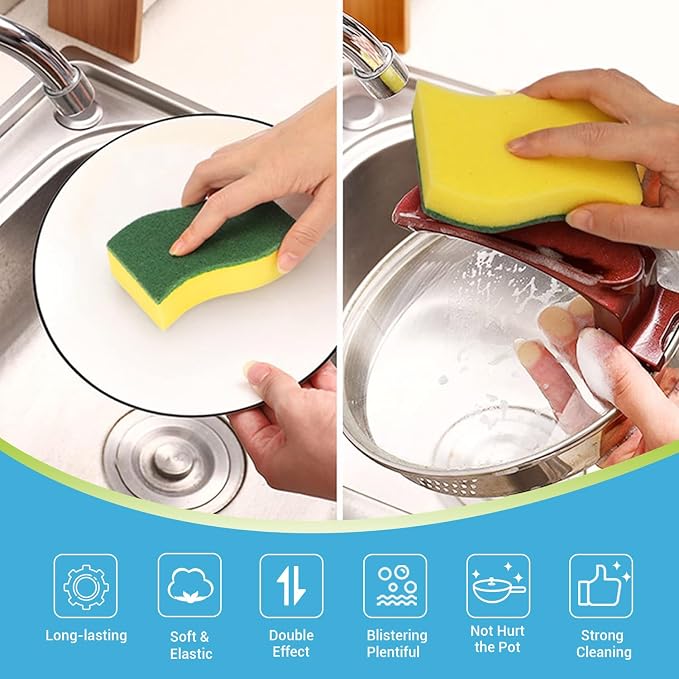 AIDEA Sponges Kitchen, 50 Pack Heavy Duty Dish Sponge, Cleaning Dish Scrubber - Image 2