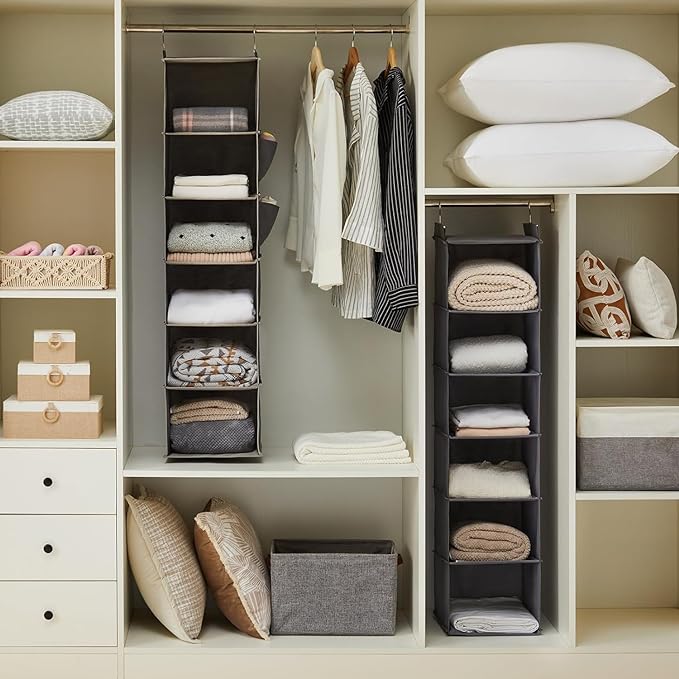 YOUDENOVA Hanging Closet Organizer and Storage, 6-Shelf Closet Hanging Storage - Image 4