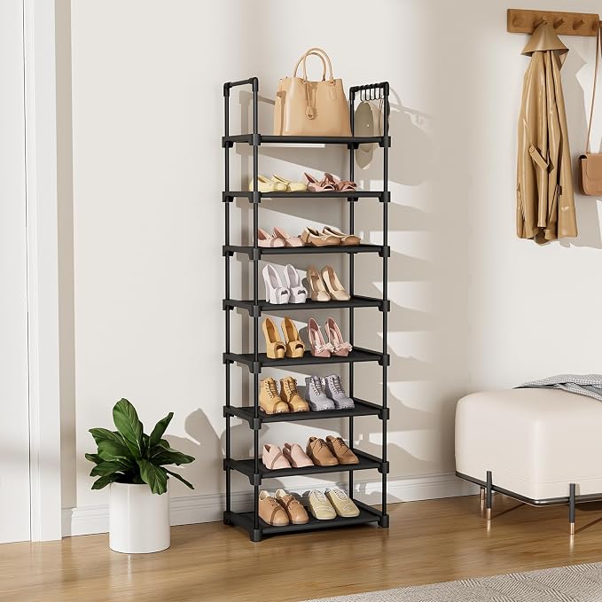 LANTEFUL Tall Shoe Rack 8 Tiers, 16-20 Pairs Shoe and Boots Organizer Storage - Image 7
