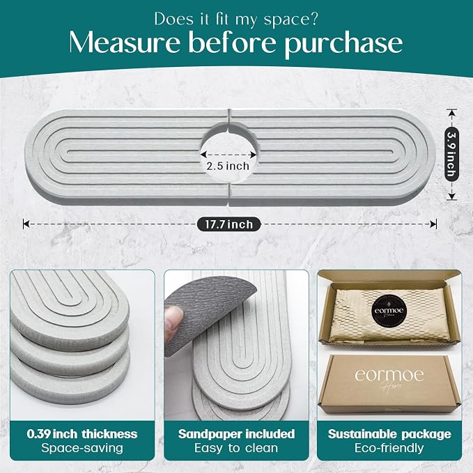 eormoe Diatomite Sink Splash Guard - Image 2