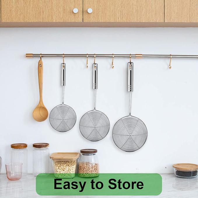 Swify Spider Strainer Set of 3 Asian Strainer Ladle Stainless Steel Wire - Image 4