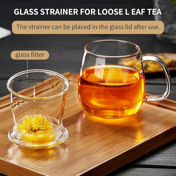 DOPUDO Large Glass Tea Cup, 34 oz Borosilicate Glass Tea Mug - Image 5