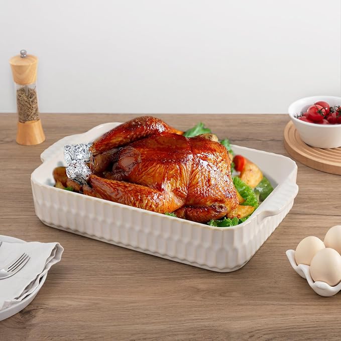 4.7QT Casserole Dishes for Oven, 9x13” Large Lasagna Pan, Ceramic Baking Dish - Image 7