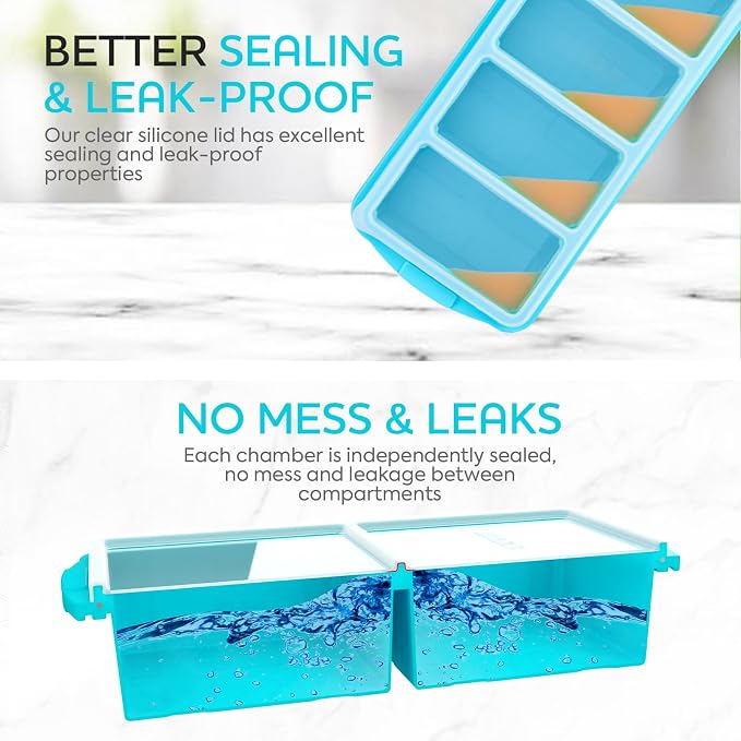 Silicone Freezer Tray With Lid-Soup Freezer Container molds-Large Ice Cube Tray - Image 4
