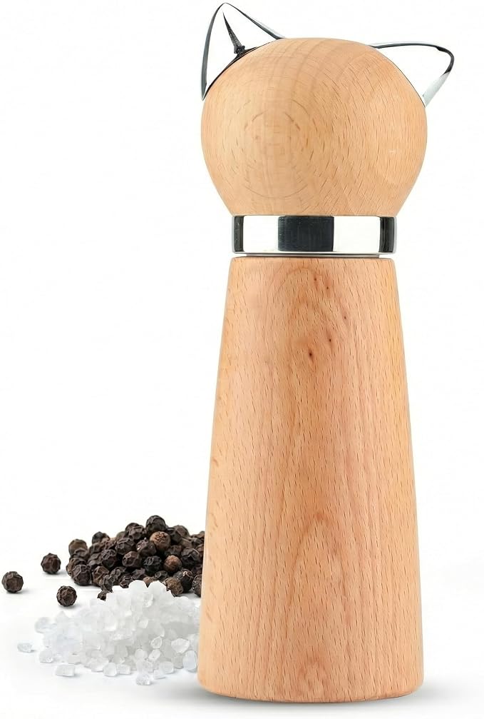 Ryevalley Wood Cat Pepper Grinder by Unknown