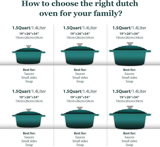 Overmont Enameled Cast Iron Dutch Oven - 7QT Pot - Heavy-Duty Cookware - Image 7