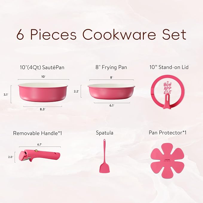 CAROTE Ceramic Pots and Pans Set Non Stick, Nonstick Kitchen Cookware Sets - Image 3