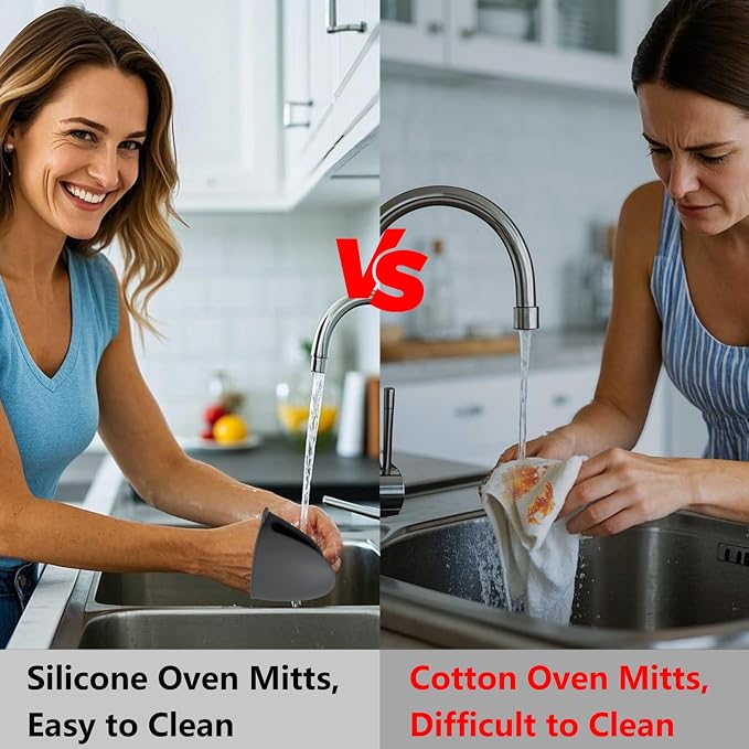 6 Pack Mini Oven Mitts Silicone Pot Holders Heat Resistan - Image 4