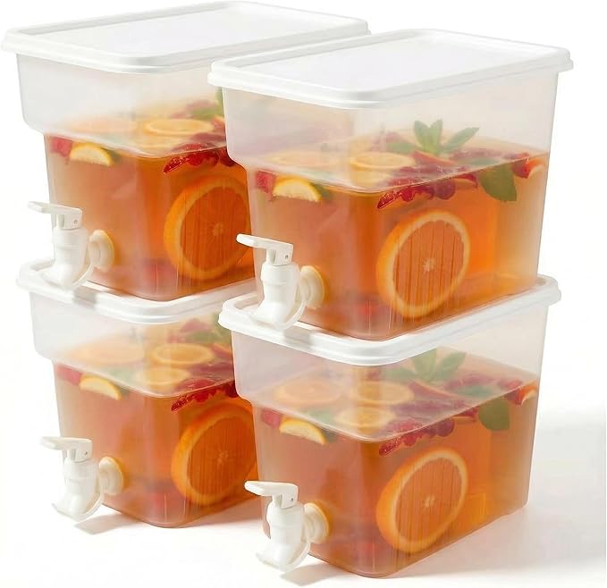BEWBBAT 4 Pack 1.3 Gallon Drink Dispenser by BEWBBAT