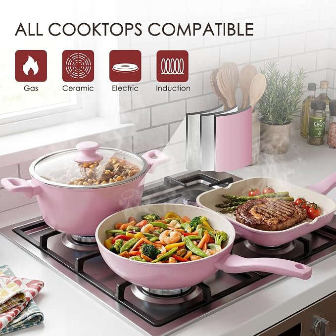 Kikcoin Pots and Pans Set Non Stick 31 Piece Kitchen Nonstick Cooking Cookware - Image 4