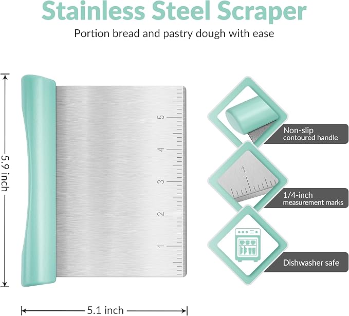 Upgraded 304 Stainless Steel Multi-Purpose Bench Scraper - Image 2
