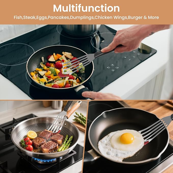 2Pack Silicone Fish Spatulas for Nonstick Cookware, Fish Turner Spatula - Image 7