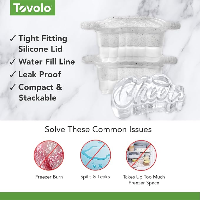 Tovolo Cheers Ice Mold Pack of 2 Craft Ice Cube Molds - Image 3