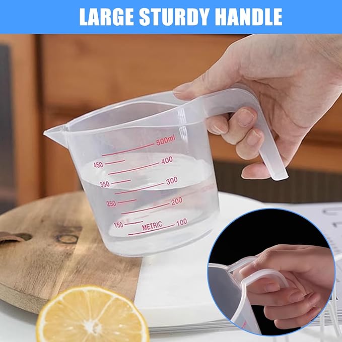 DTDNZKN 2 Pack Measuring Cup Set, Includes 250Ml, and 500Ml Plastic Liquid - Image 6