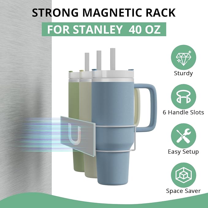Magnetic Stanley Cup Holder for Refrigerator, Water Bottle Organizer for - Image 2