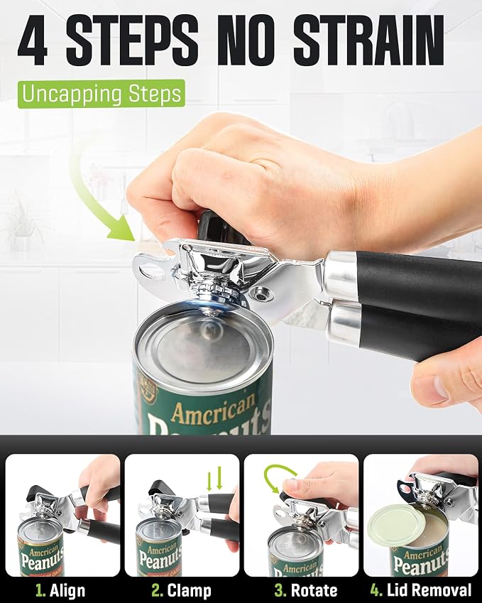 Multifunctional Can Opener Manual, Durable Heavy Duty Handheld Strong Can Opener - Image 3