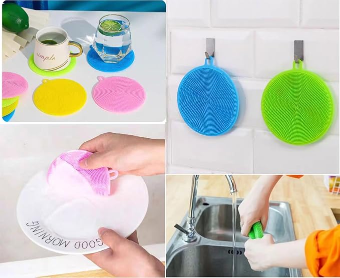 Silicone Dish Scrubber, Food Grade BPA Free Reusable Rubber Sponges Dishwasher - Image 7