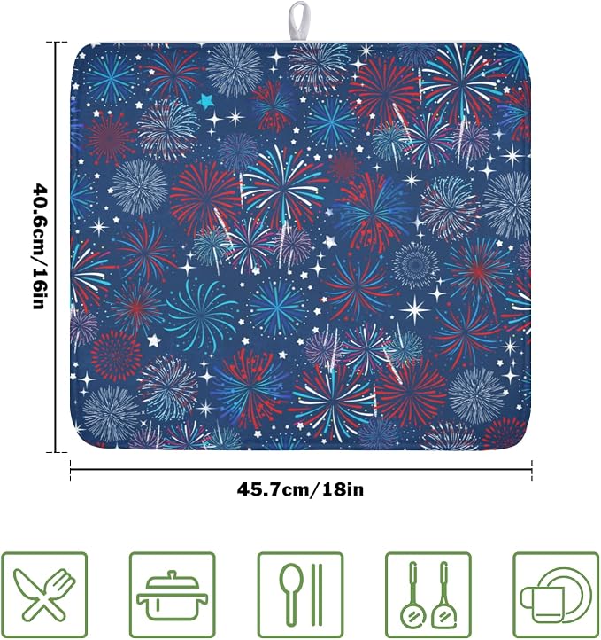 4th of July Patriotic Dish Drying Mat - Image 2