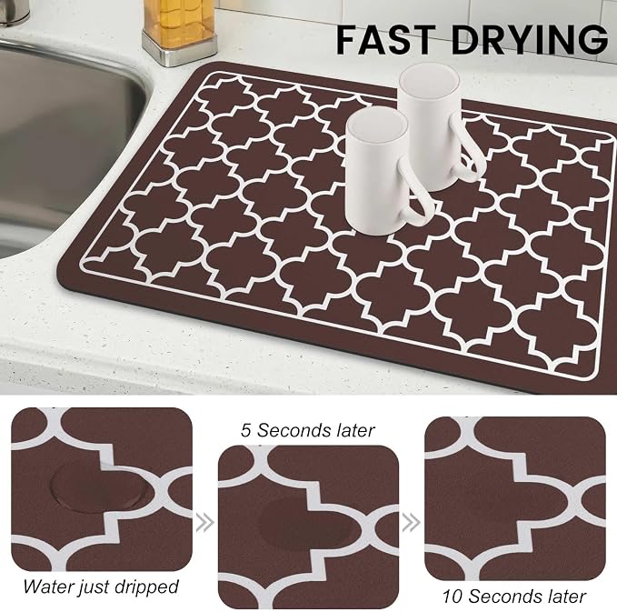WISELIFE Dish Drying Mat Super Absorbent Drying Mat Large Dish Drying Mats - Image 4