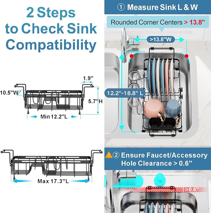 iSPECLE Small Sink Dish Drying Rack - Image 3