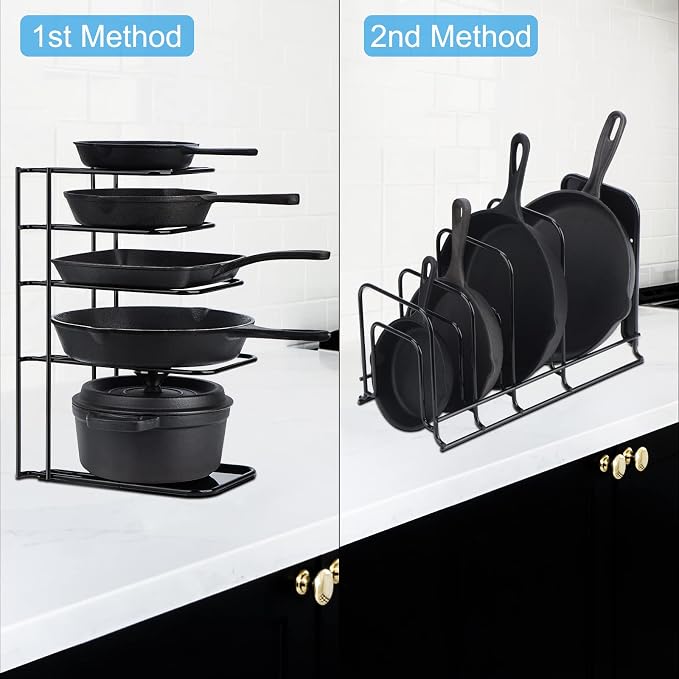 Toplife Heavy Duty Pan Organizer, 5 Tier Pot and Pan Organizer Rack - Image 6